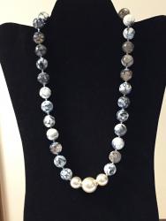 21 ½" Blue Gemstones and Fw Pearls